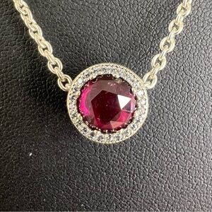 Rare Retired Pandora Disney Belle Radiant Cerise Crystal Rose in 925 B6